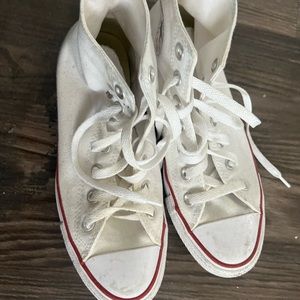 Converse White Chuck Taylor high tops size 8
